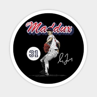 Greg Maddux Atlanta Retro Script Magnet